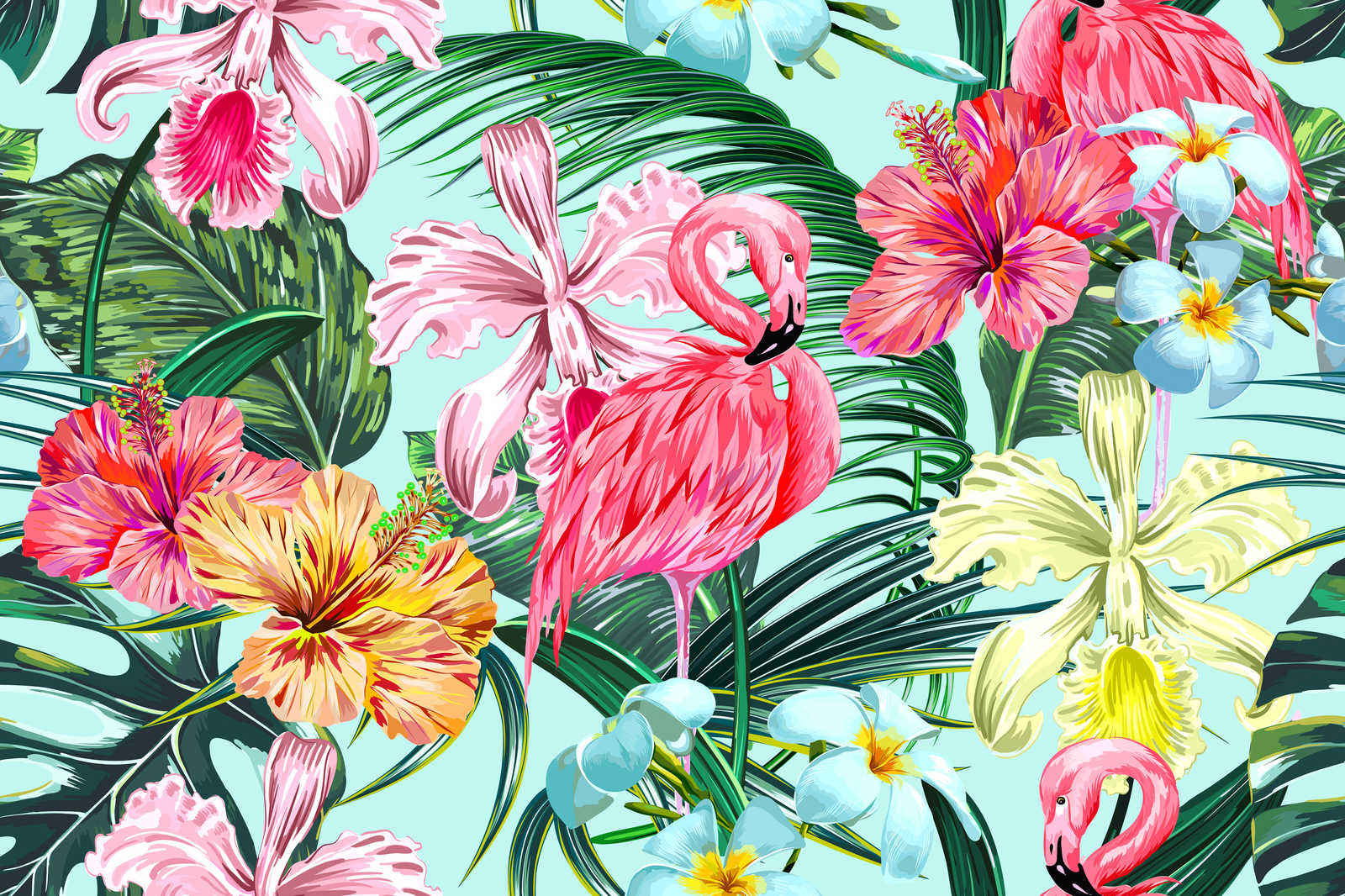             Tropisch canvas met flamingo - 0,90 m x 0,60 m
        