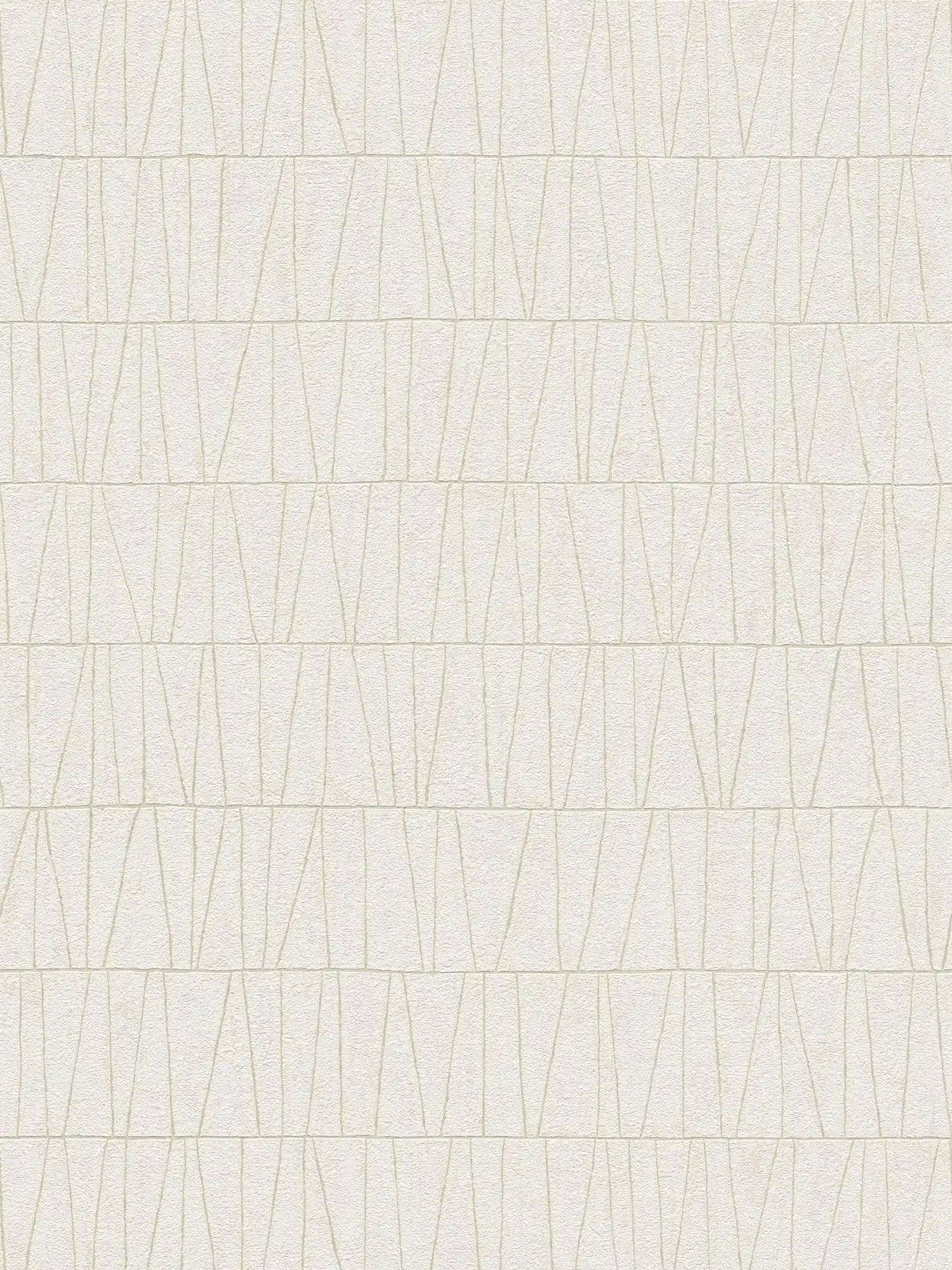 Papel pintado estampado con disposición lineal - blanco, dorado
