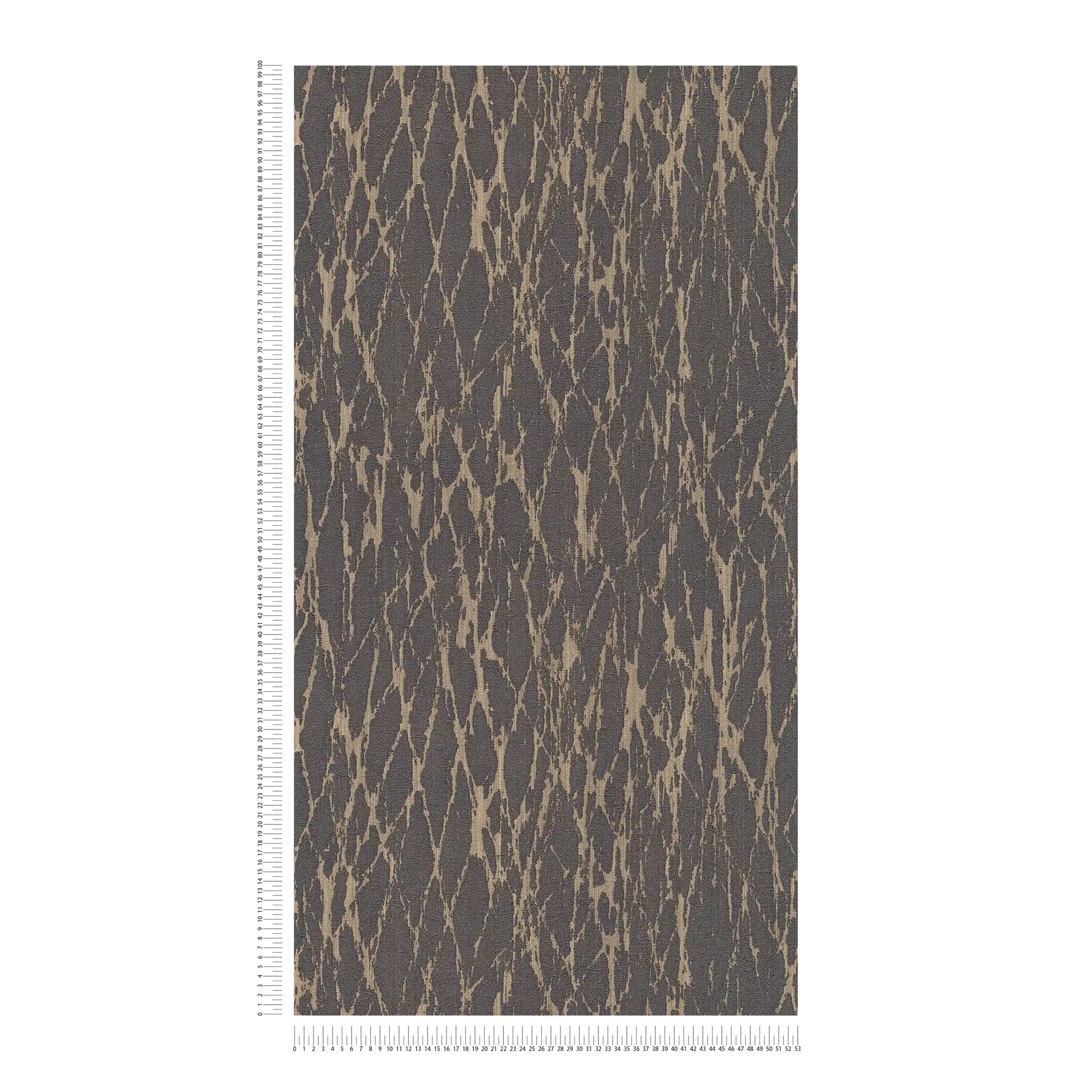             papier peint en papier intissé avec motif de lignes ondulées - noir, marron, beige
        