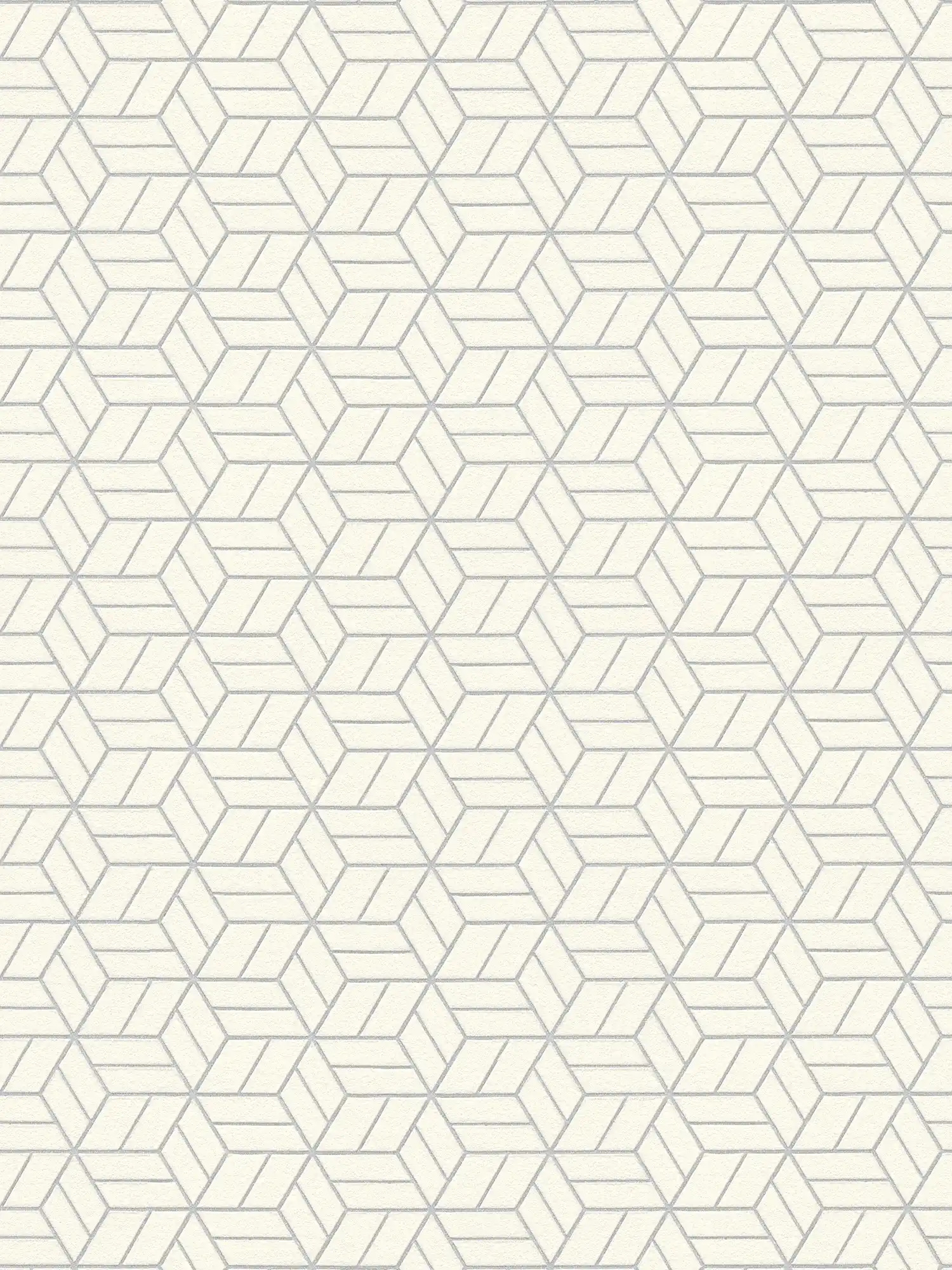 Wallpaper geometric pattern & glitter effect - silver, grey, white
