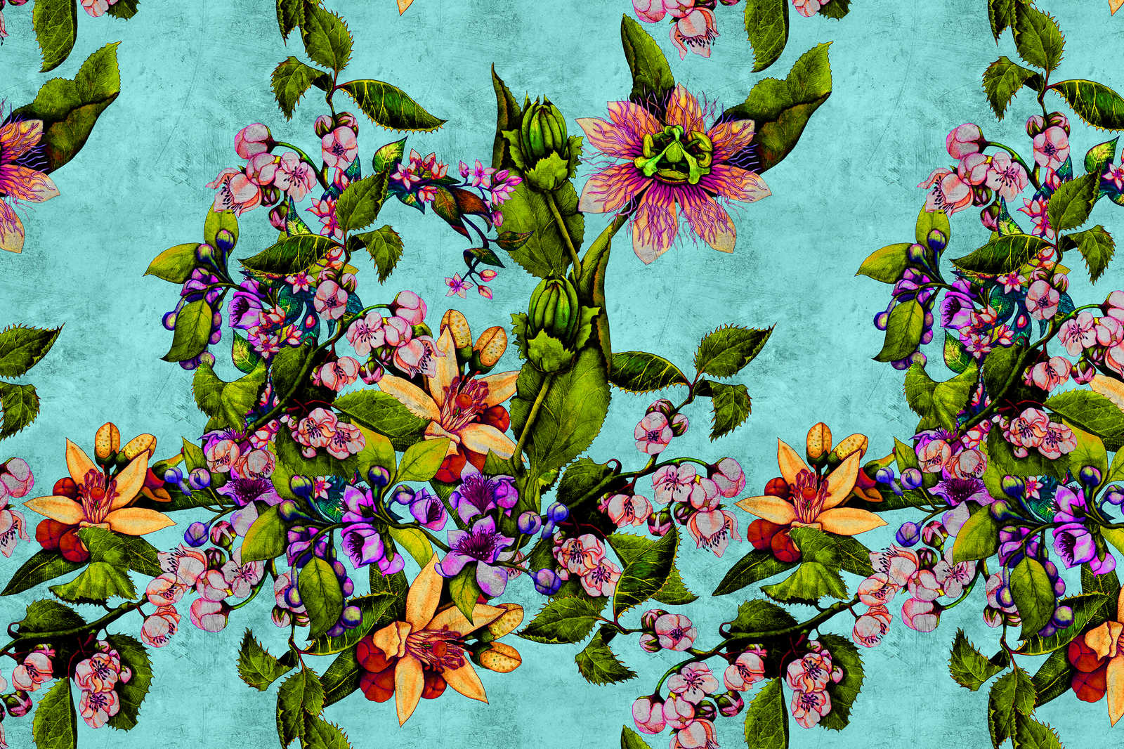             Tropical Passion 1 - Toile tropicale avec motif de fleurs - 0,90 m x 0,60 m
        