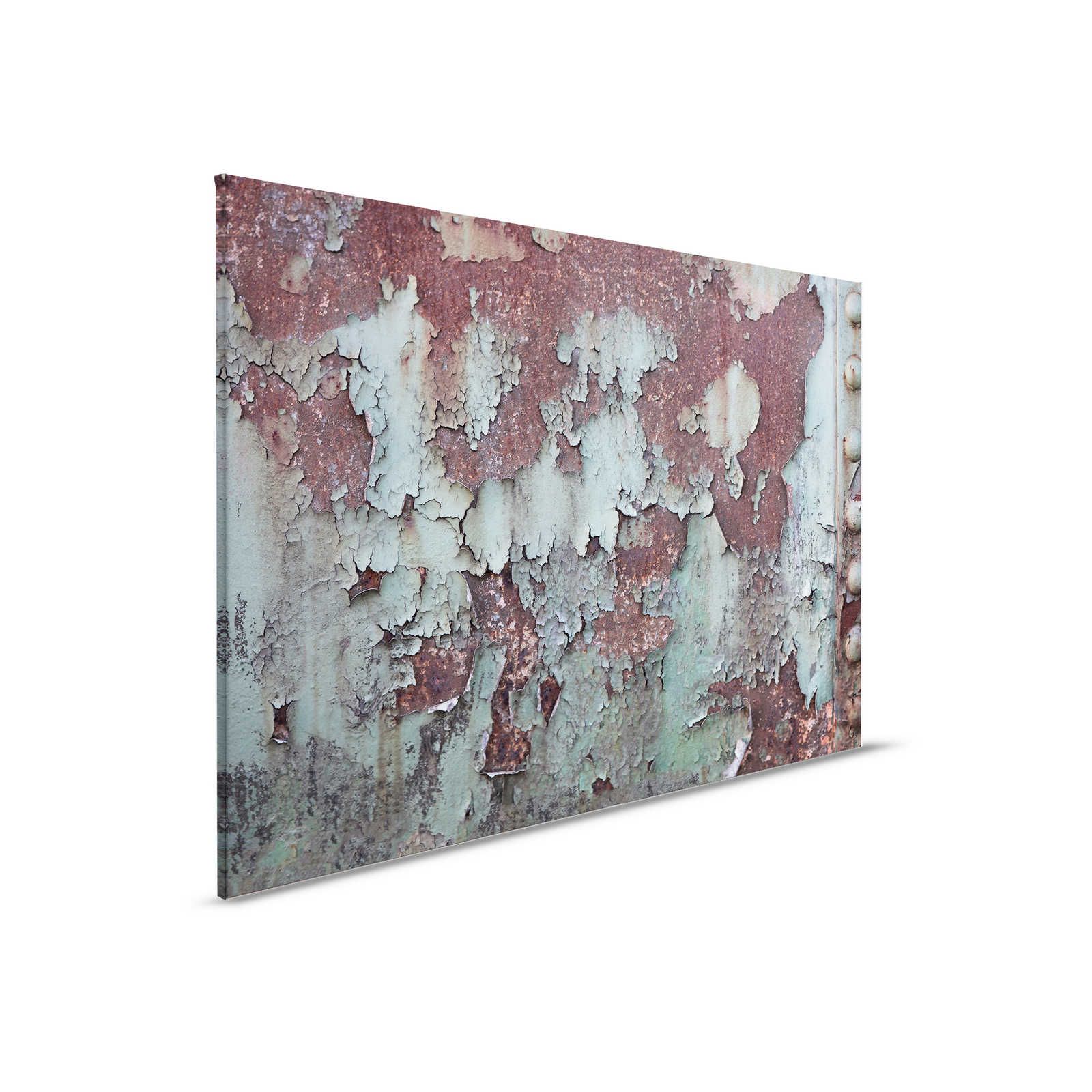         Canvas painting corroding ship's wall - metal plate with rust - 0,90 m x 0,60 m
    