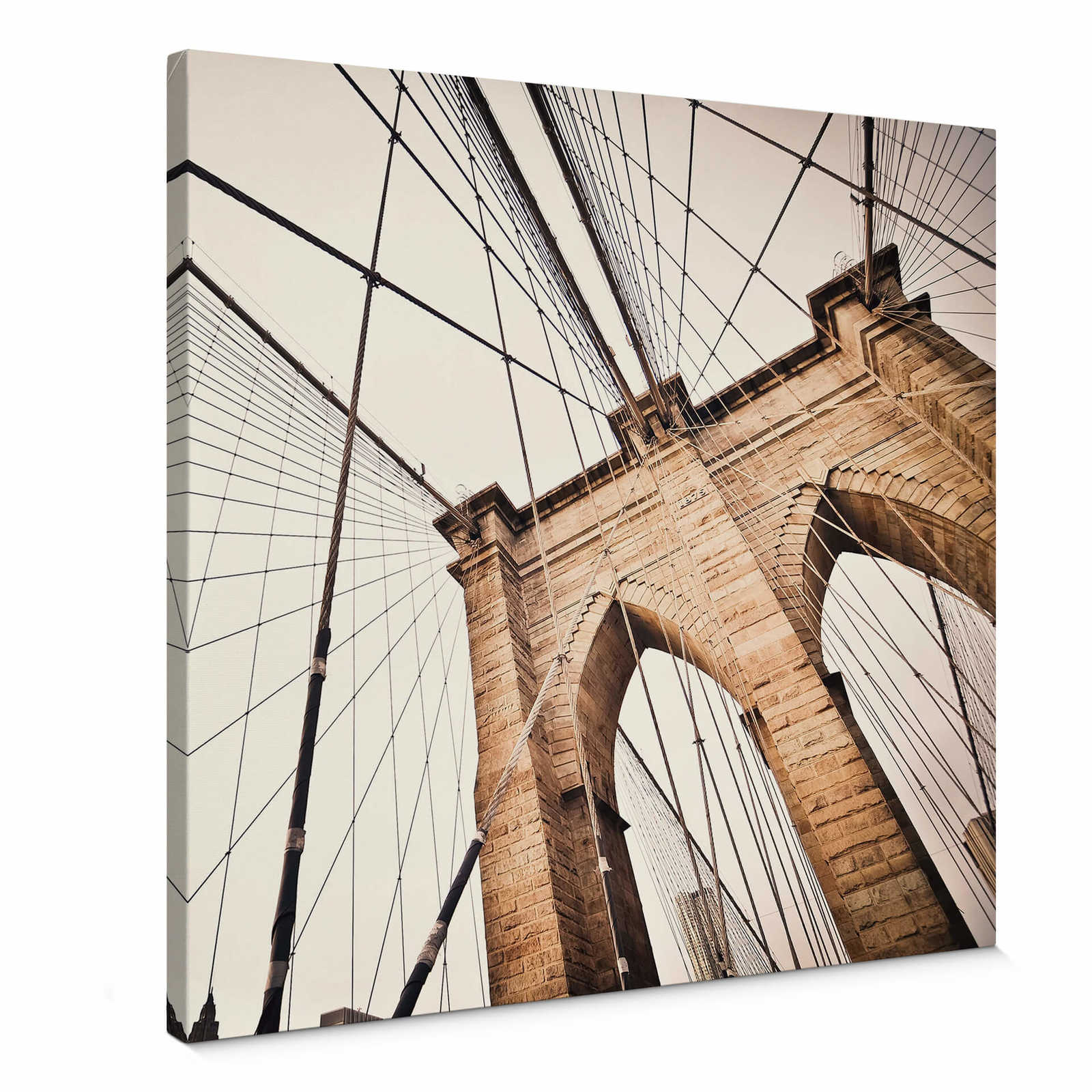 Square canvas print Brooklyn Bridge, New York