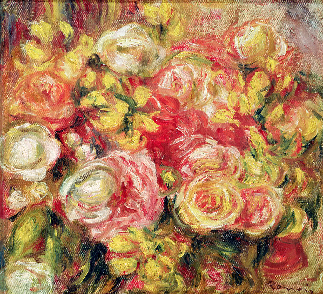             Papier peint panoramique "Rose dans un vase" de Pierre Auguste Renoir
        