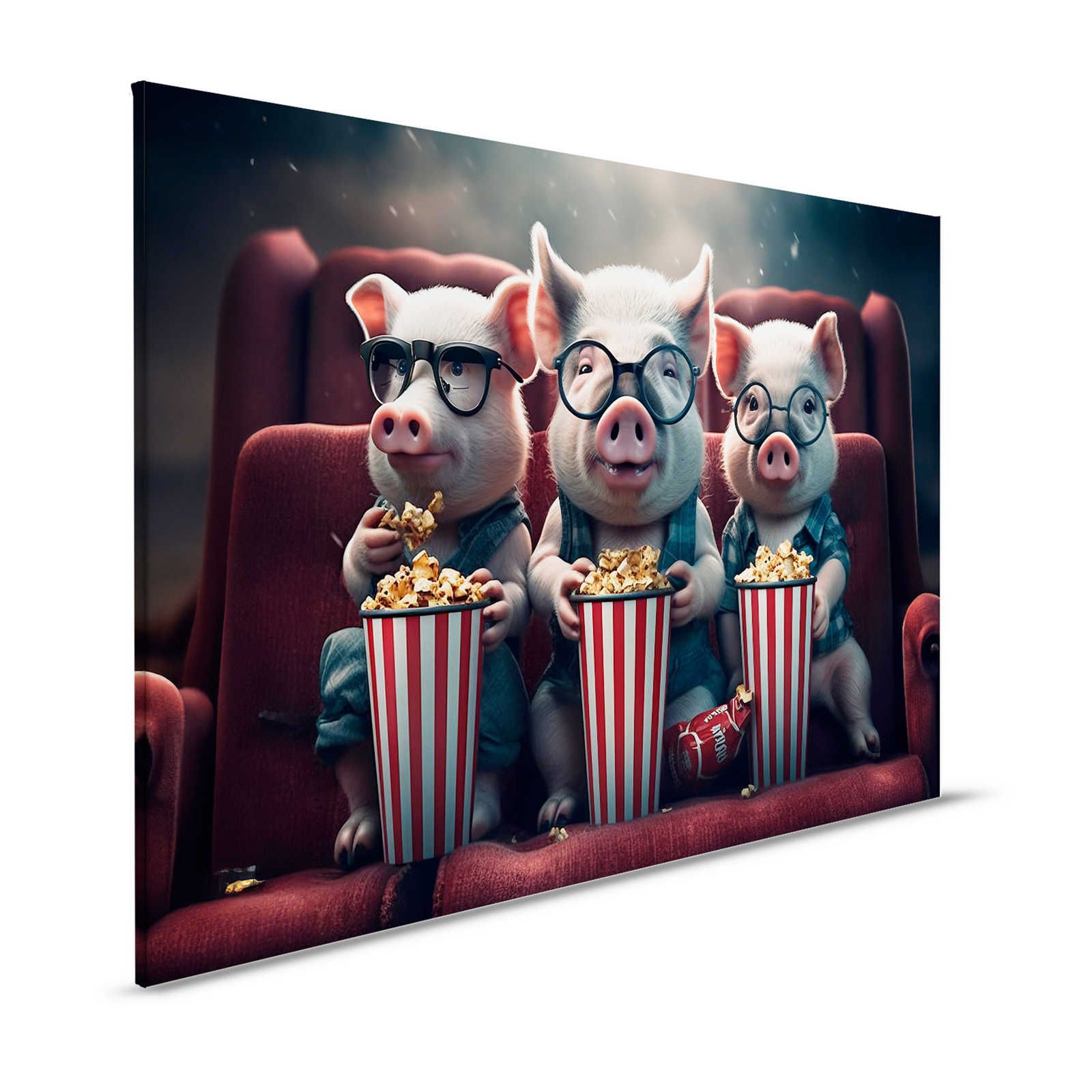 KI Canvas painting »popcorn pigs« - 120 cm x 80 cm
