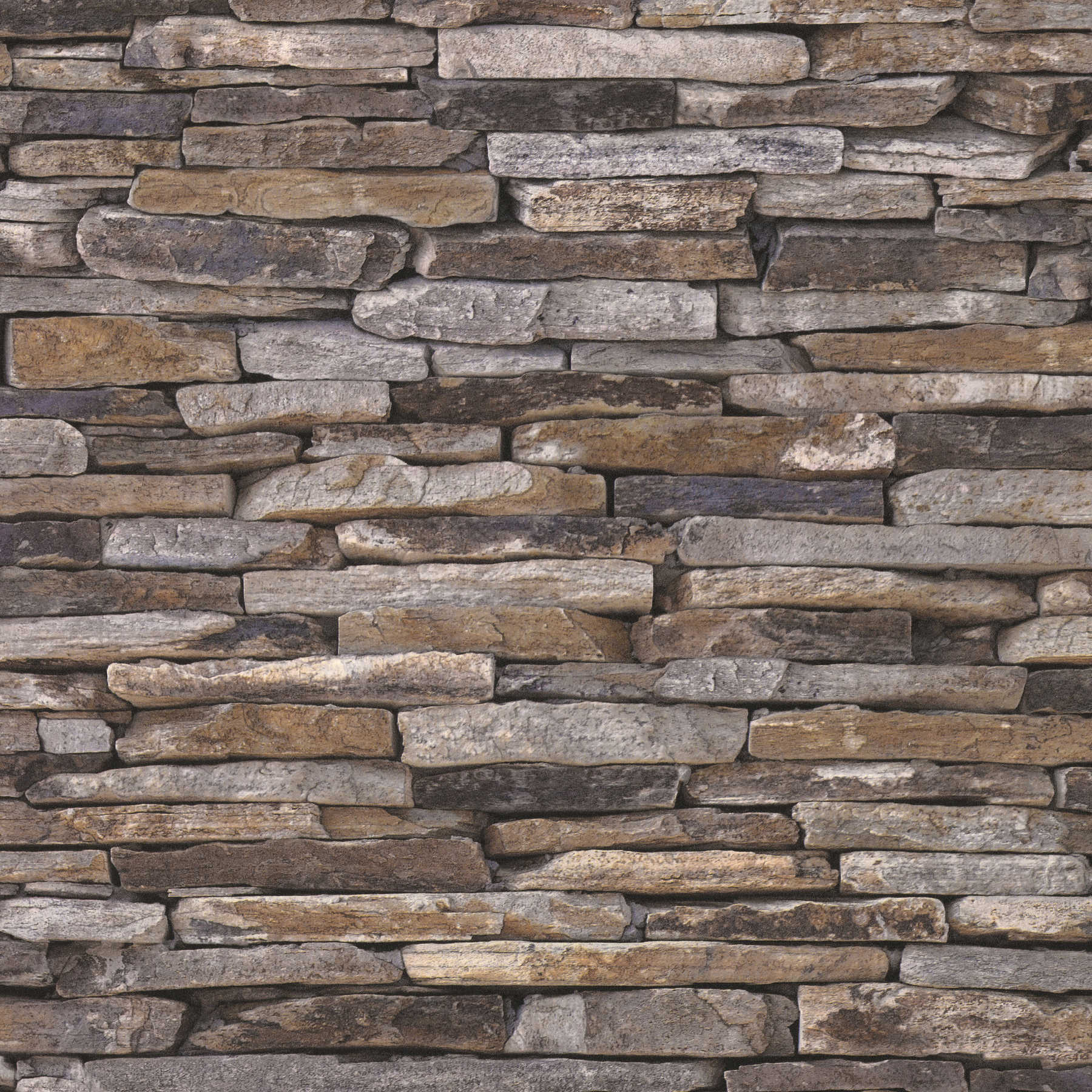             Masonry wallpaper with stone look & 3D motif - brown
        