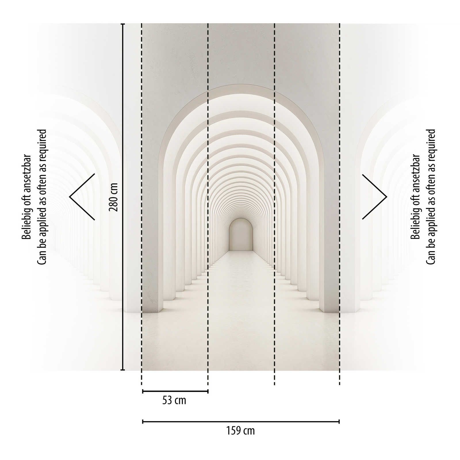             Carta da parati novità - Carta da parati motivo 3D arco rotondo architettura moderna
        