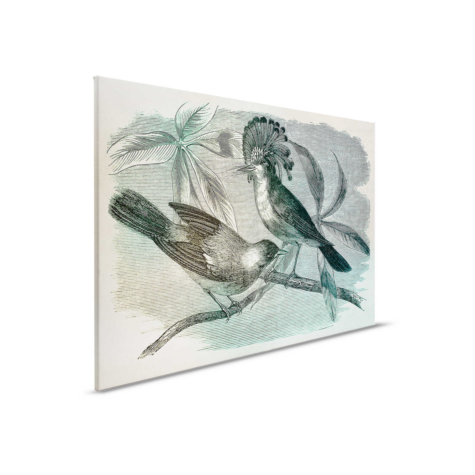 Canvas painting Bird Pattern Retro Style - 0,90 m x 0,60 m
