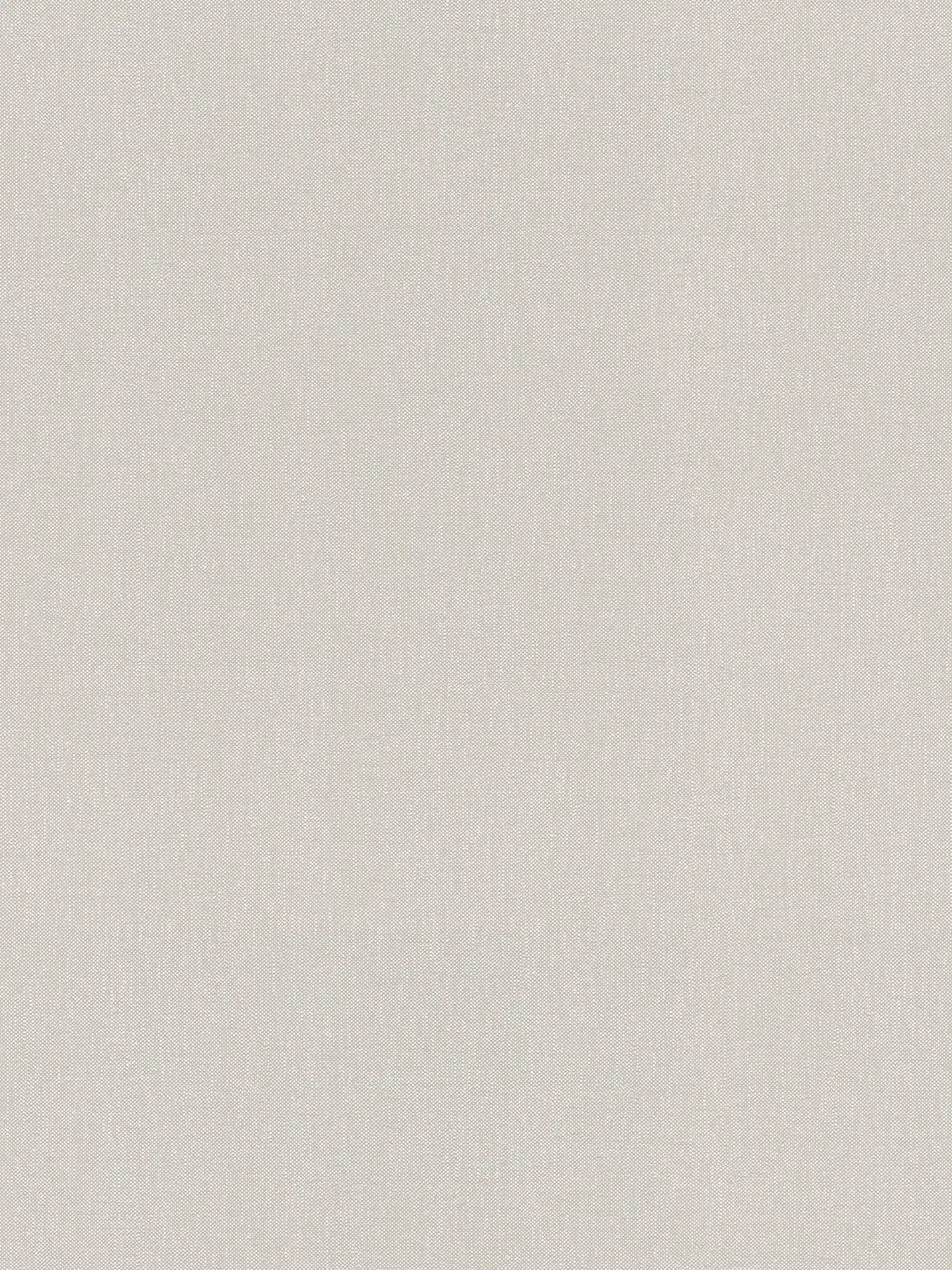 Plain wallpaper with textured pattern in linen look - beige
