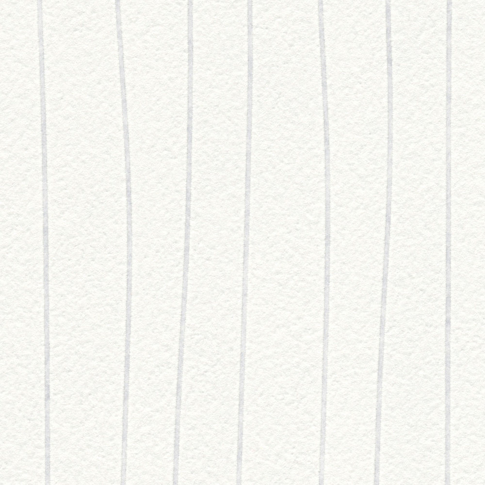             Papier peint à peindre avec motif de lignes verticales - blanc
        