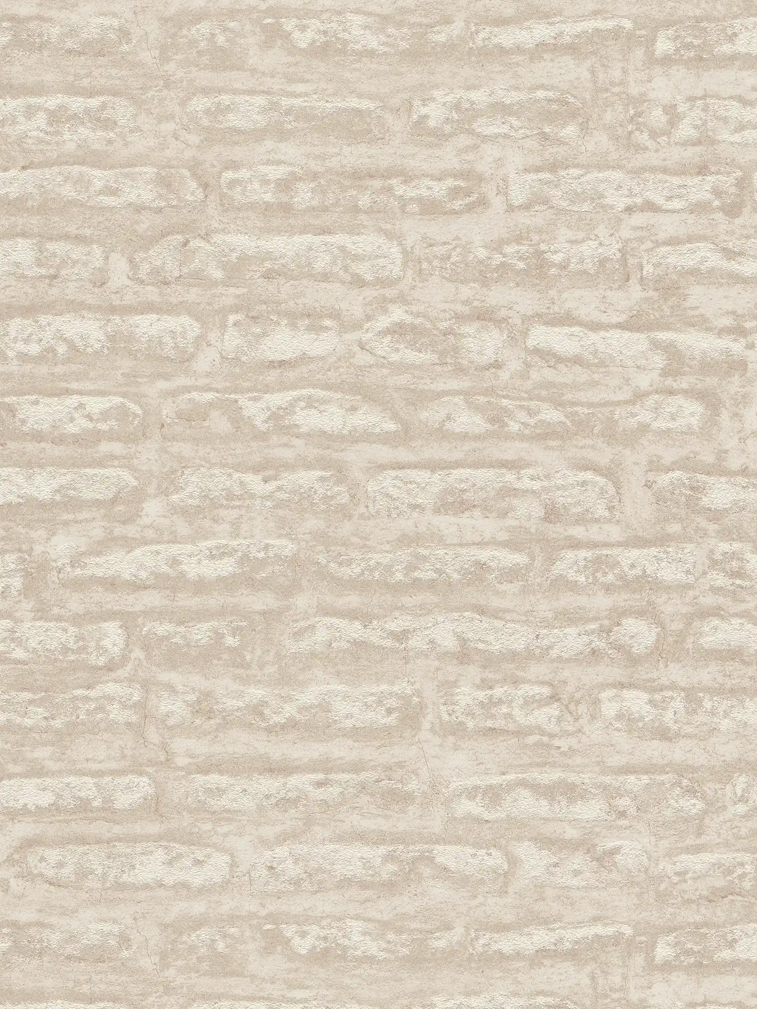 Patterned wallpaper abstract matt - light brown, white

