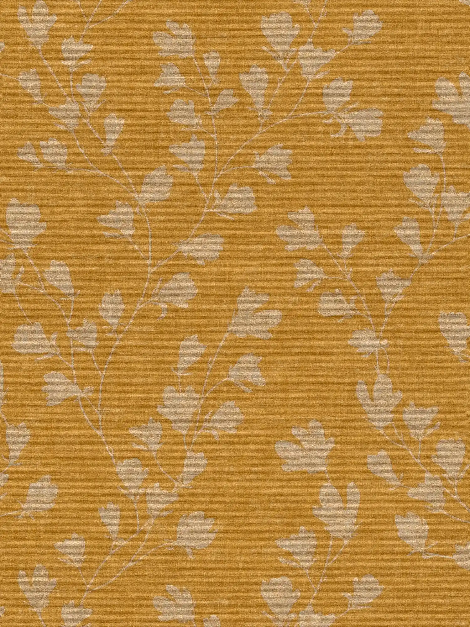 Non-woven wallpaper plain with mottled effect - yellow
