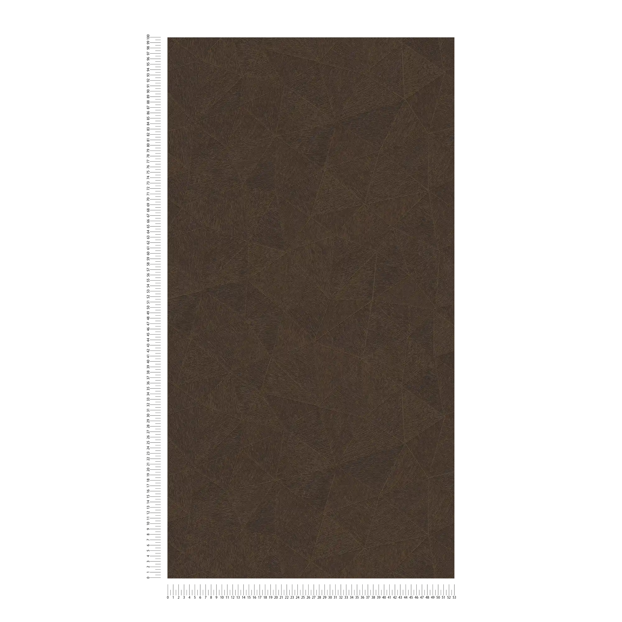             Wallpaper with triangle pattern in dark shades - Dark brown
        