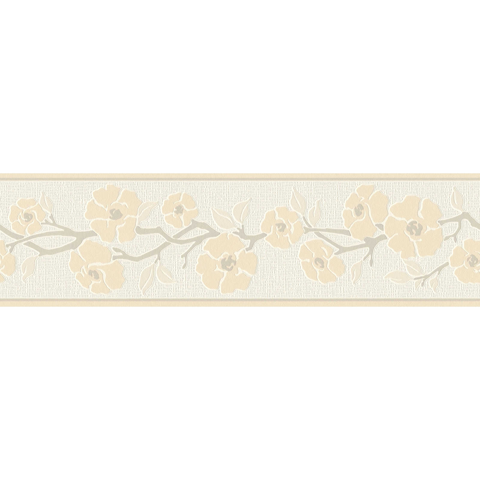         Flowers border self-adhesive with nature design - cream, beige
    