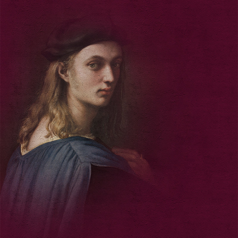         Photo wallpaper classic portrait young man - beige, purple
    