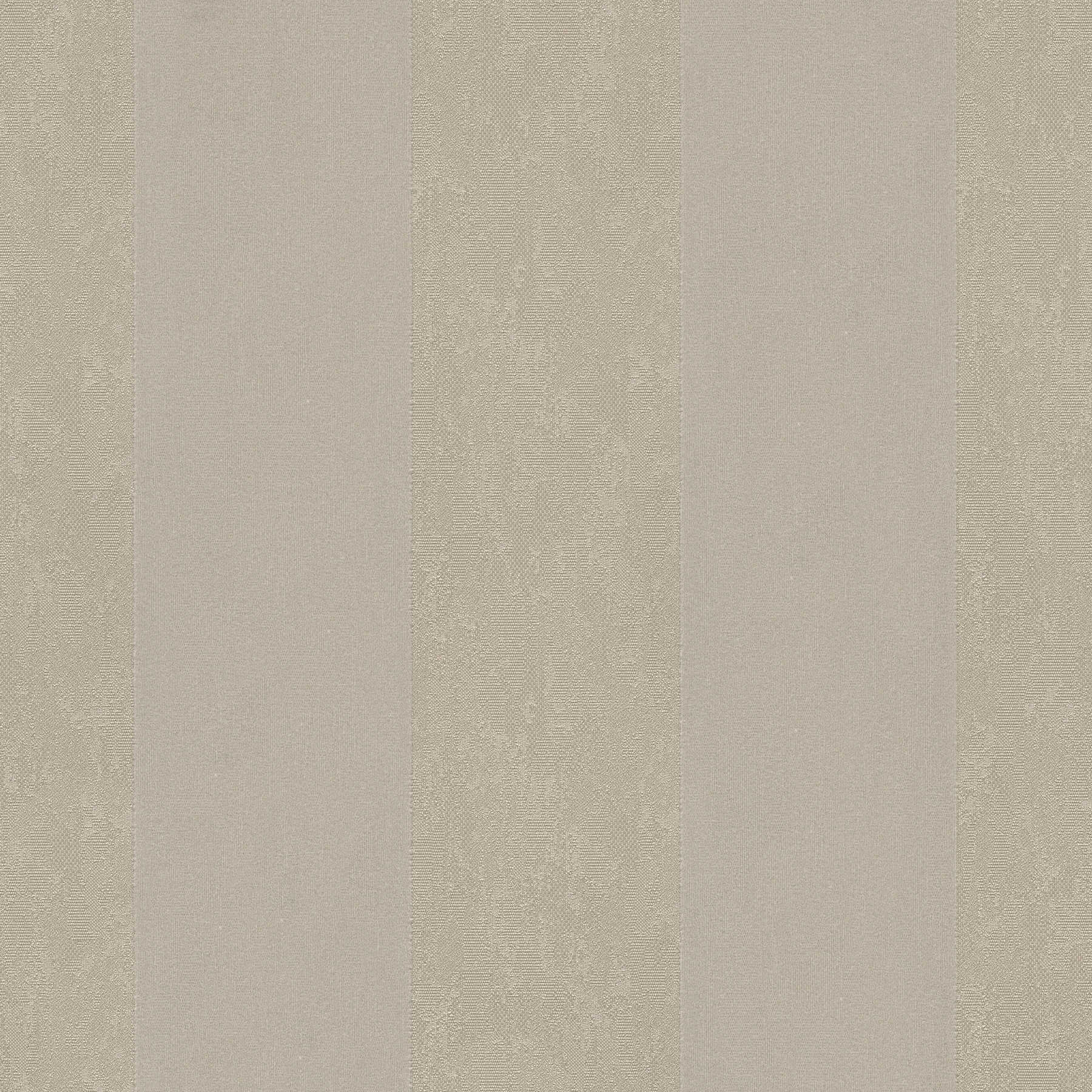 Striped wallpaper with texture embossing & metallic effect - brown
