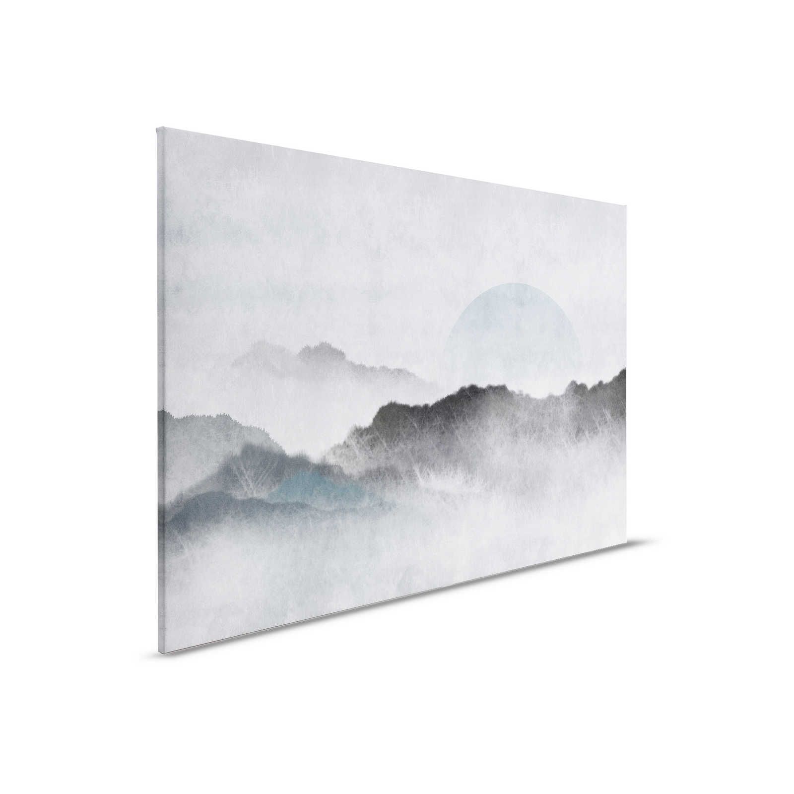         Akaishi 2 - Canvas painting Asian Art Mountain Landscape, Grey & White - 0.90 m x 0.60 m
    