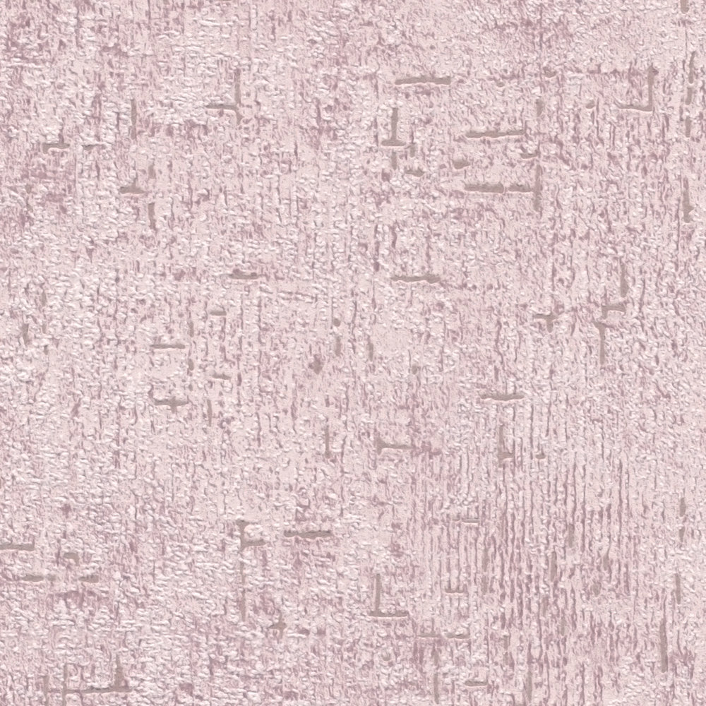             papier peint en papier intissé rustique structure plâtre - rose, brillant
        