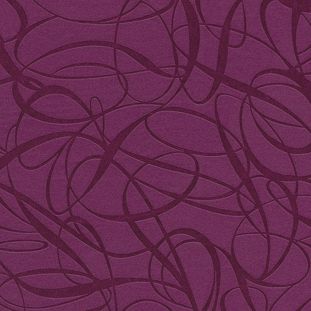             Papier peint design graphique de lignes et effet 3D - violet, métallique
        