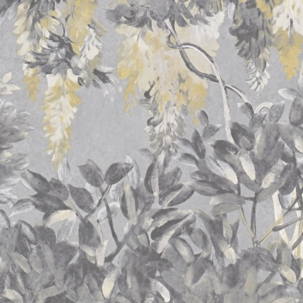             Papier peint jungle avec arbres - gris, blanc, beige
        