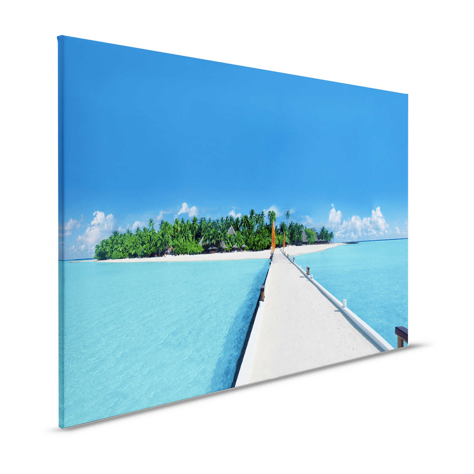 Canvas painting Island with jetty to the beach - 1,20 m x 0,80 m

