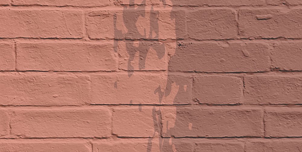             Tainted love 3 - Mural de ladrillo marrón rojizo - Cobre, Naranja | Vellón liso Premium
        