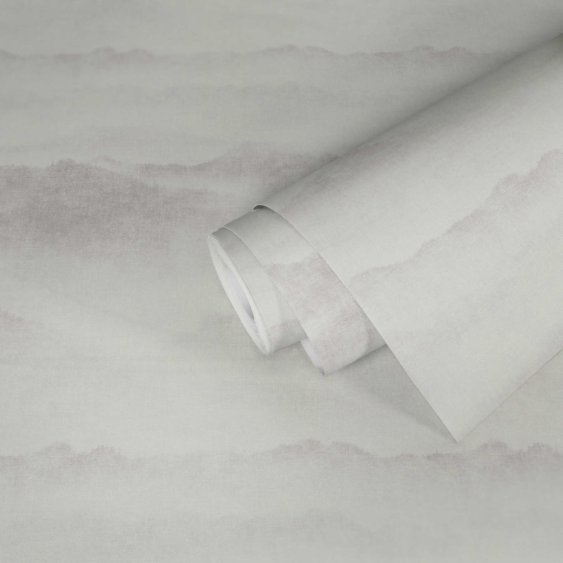             Carta da parati in tessuto non tessuto con motivo di nuvole acquerellate - grigio
        