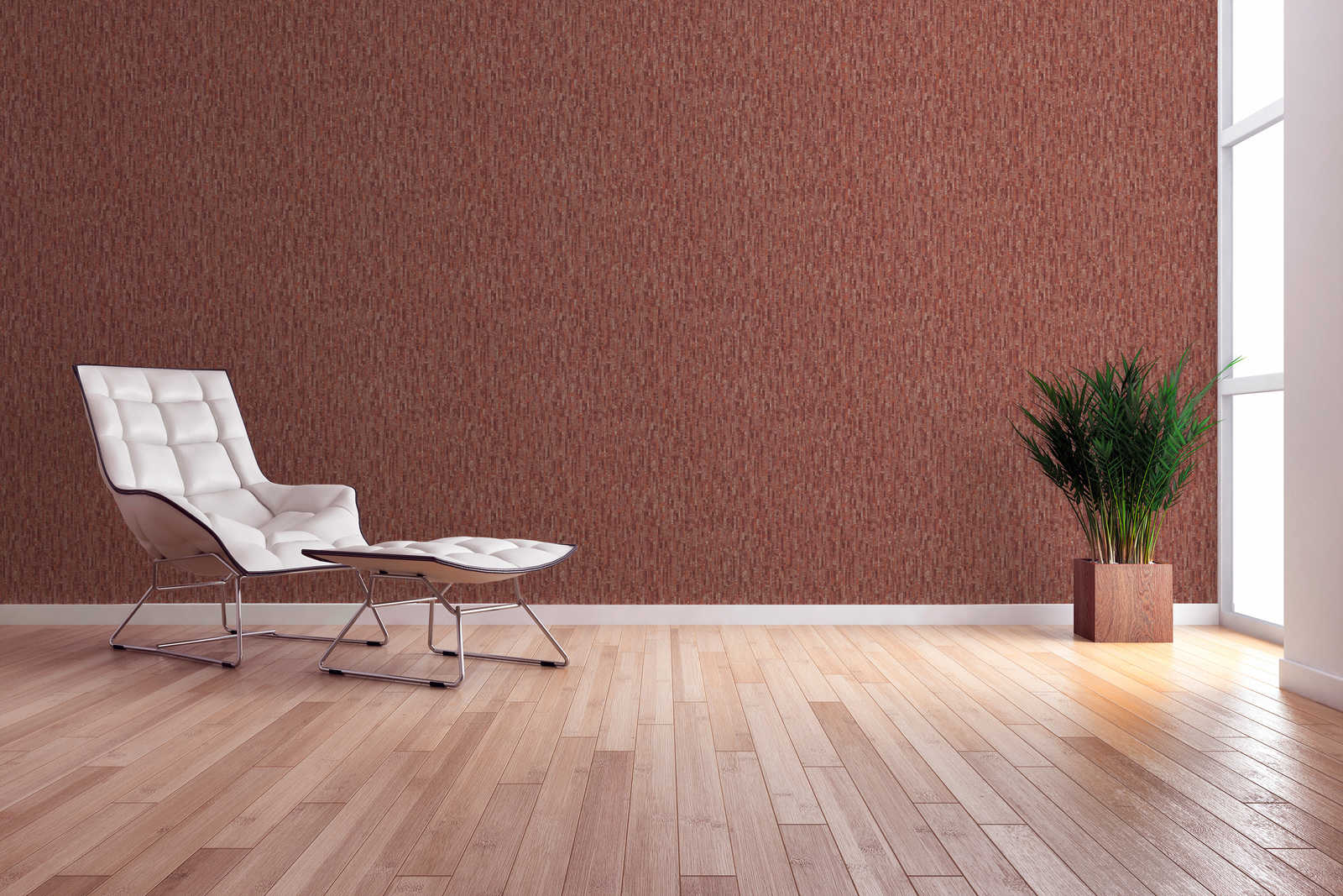             Rust-coloured wallpaper with natural textured pattern - red
        