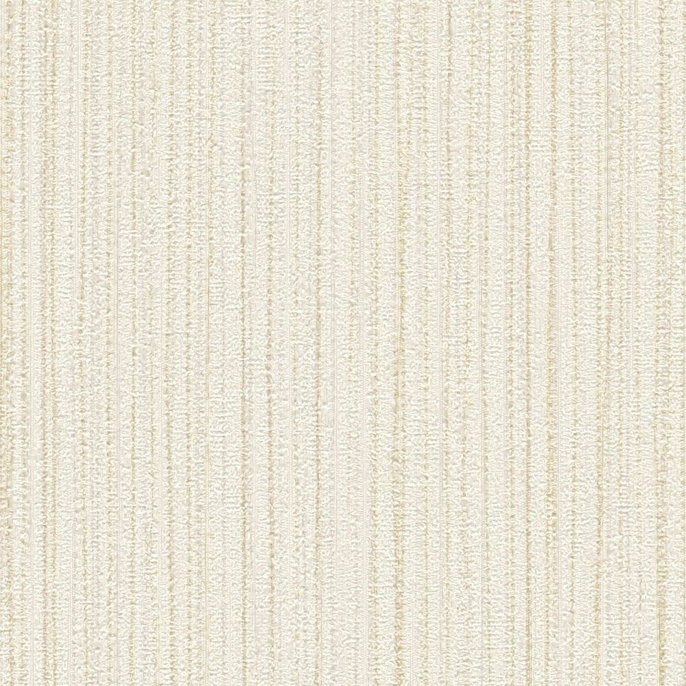             Papier peint uni ivoire avec structure de lignes - crème
        