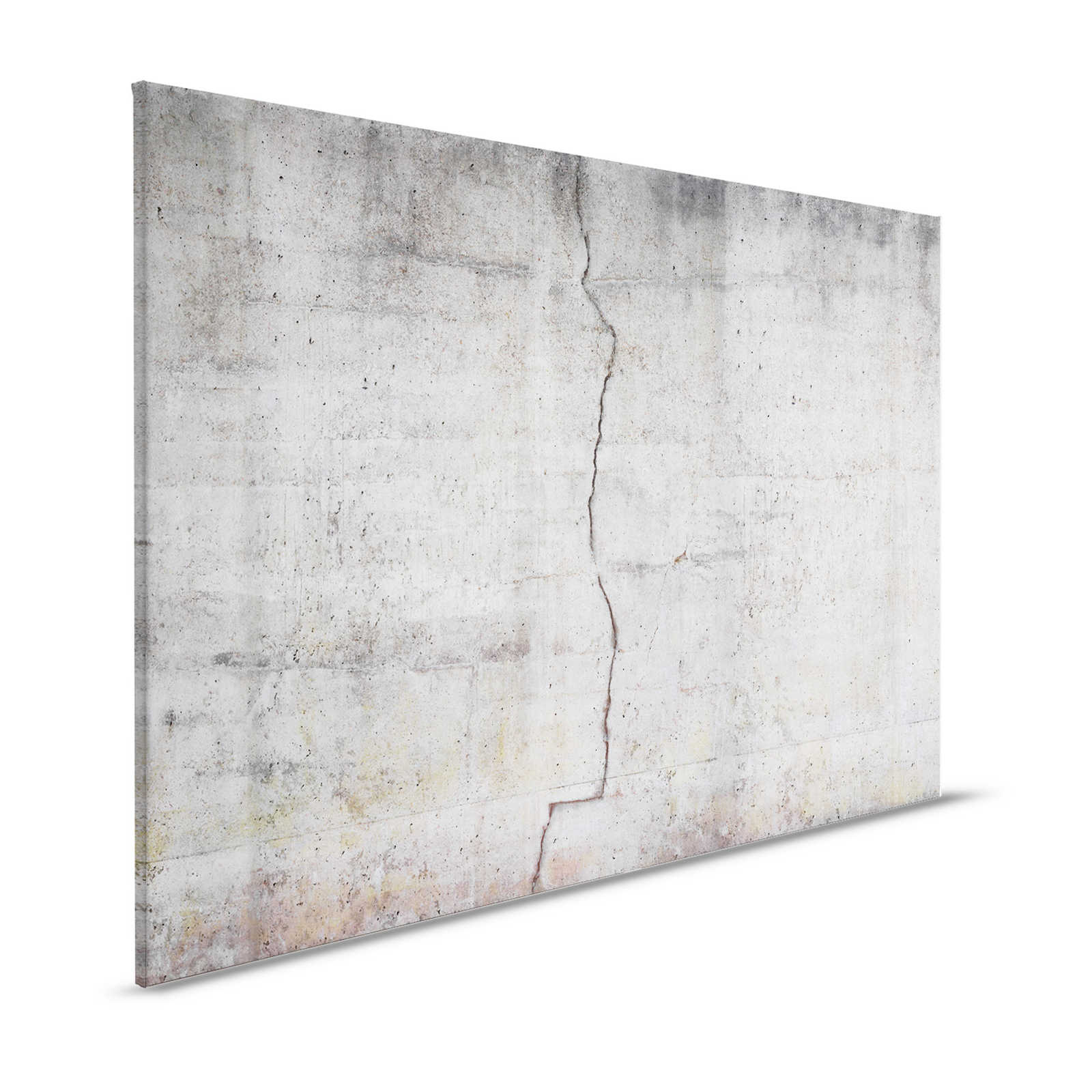Canvas schilderij Betonnen Muur Optiek met Scheur - 1,20 m x 0,80 m
