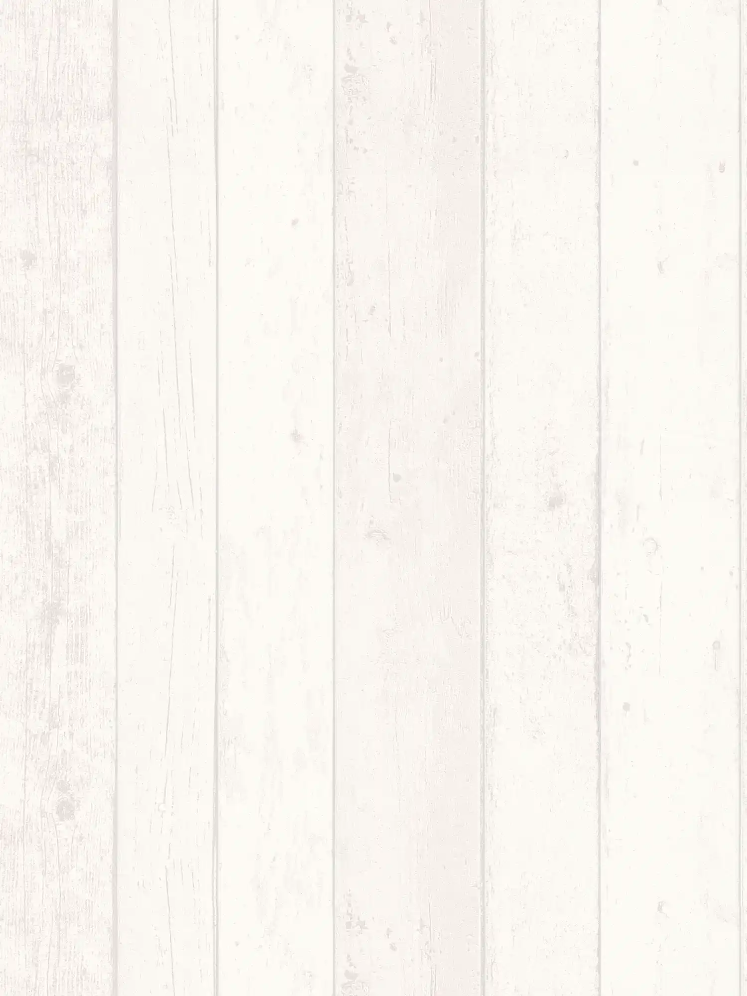 Wood look wallpaper with grain in shabby chic style - white, grey
