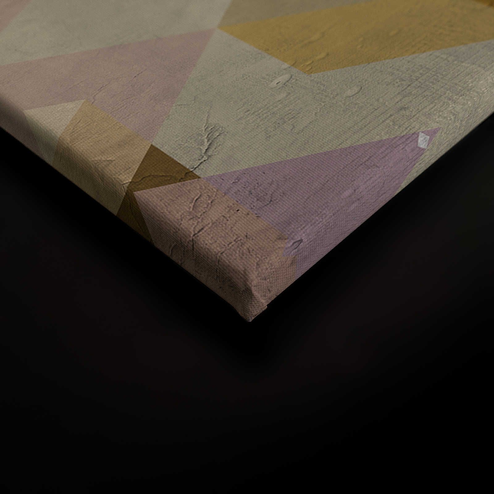             Toile losange, multicolore & géométrique, aspect usé - 0,90 m x 0,60 m
        