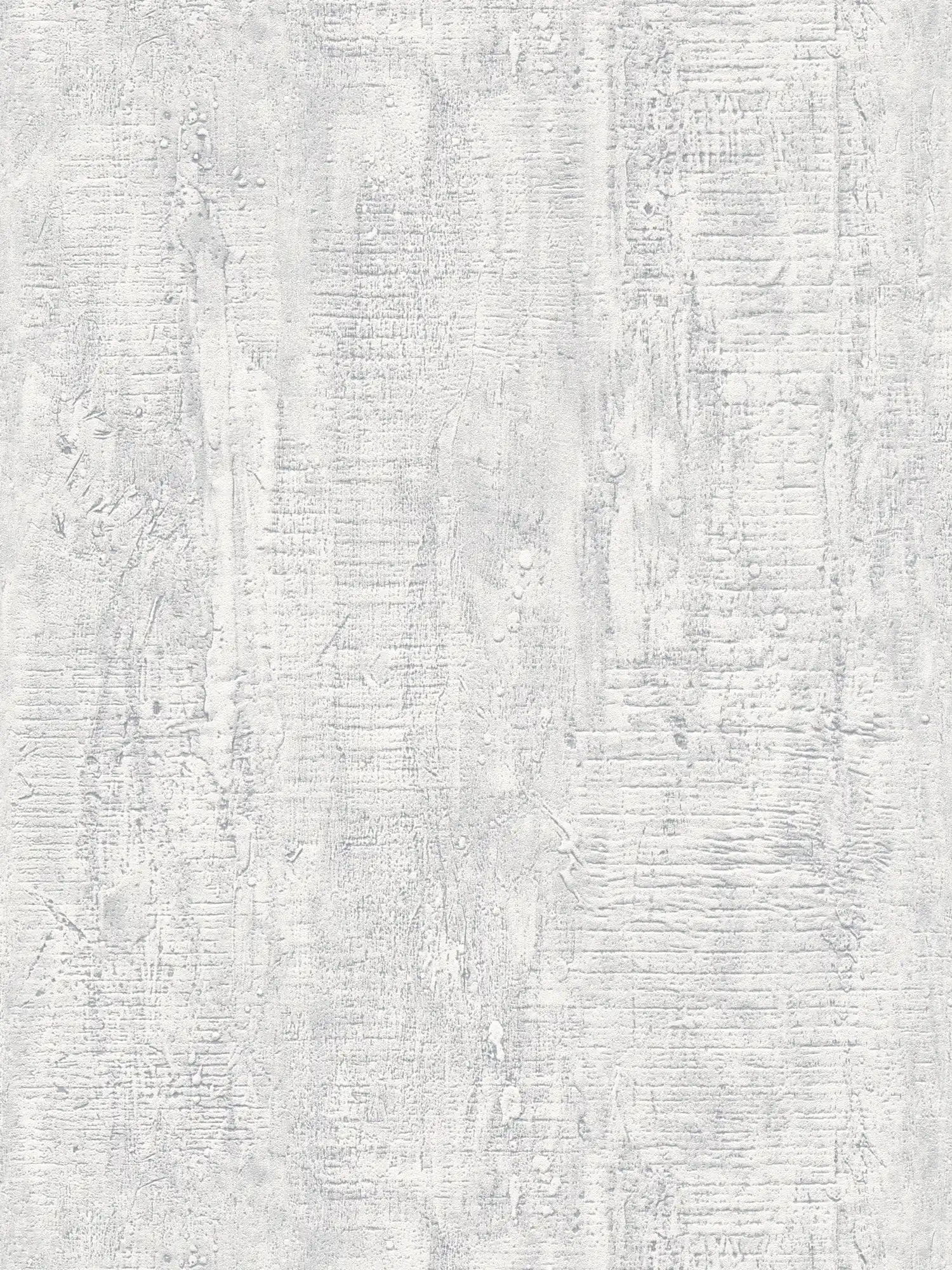 Papel pintado no tejido con estructura áspera y patrón de ranuras - blanco

