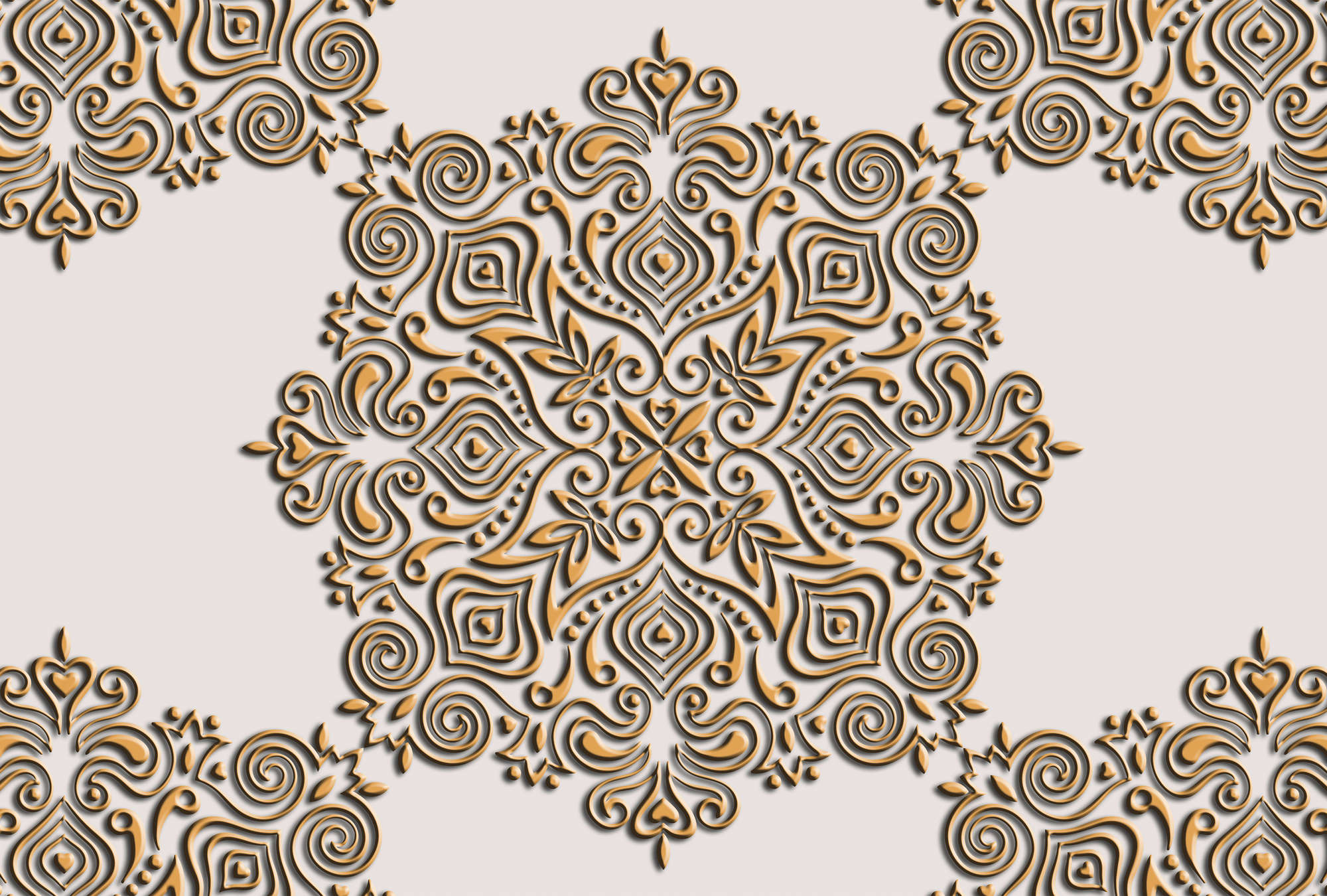             Muurschildering ornament grafisch met geometrisch goud ontwerp
        