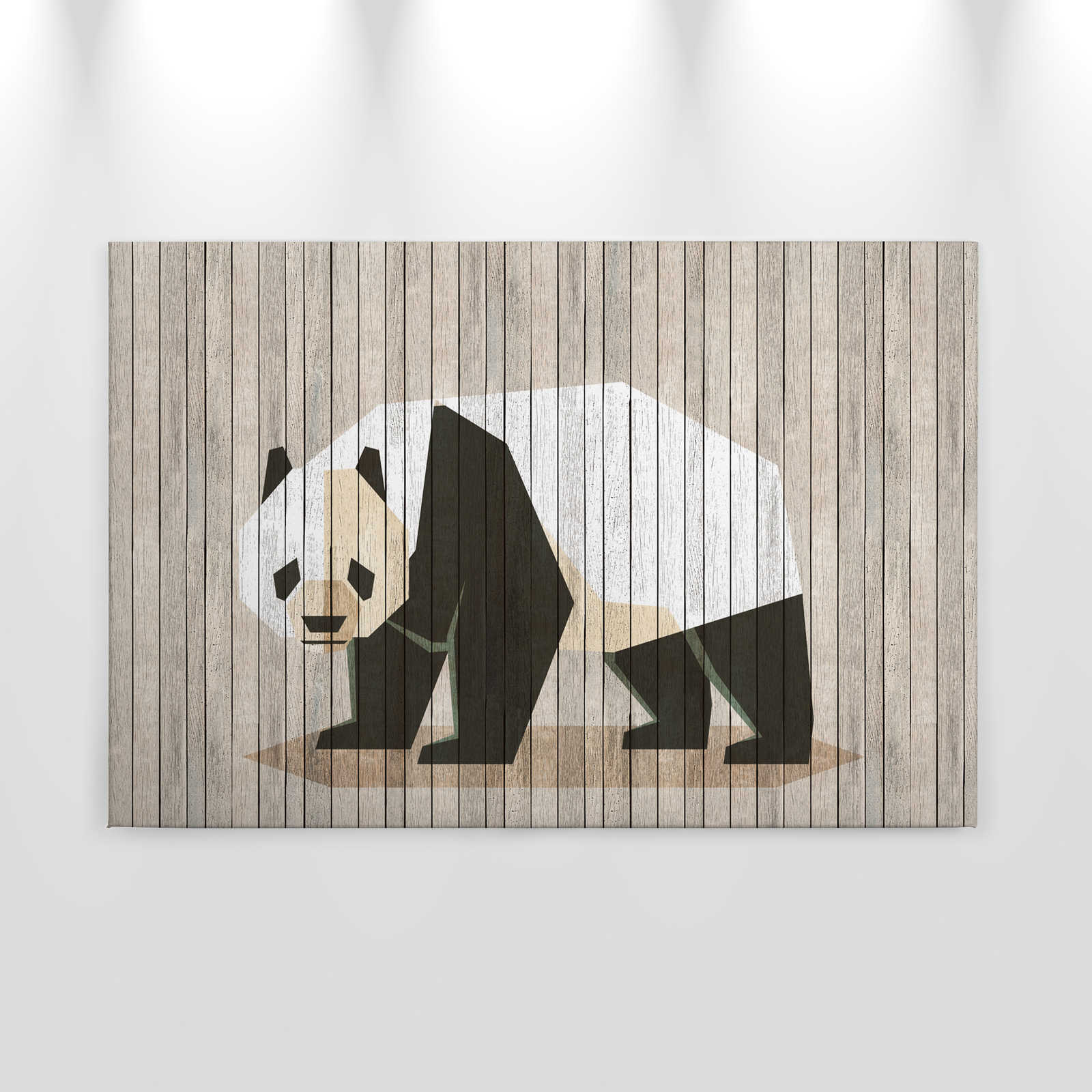             Born to Be Wild 2 - Quadro su pannello di legno con panda e parete di cartone - 0,90 m x 0,60 m
        