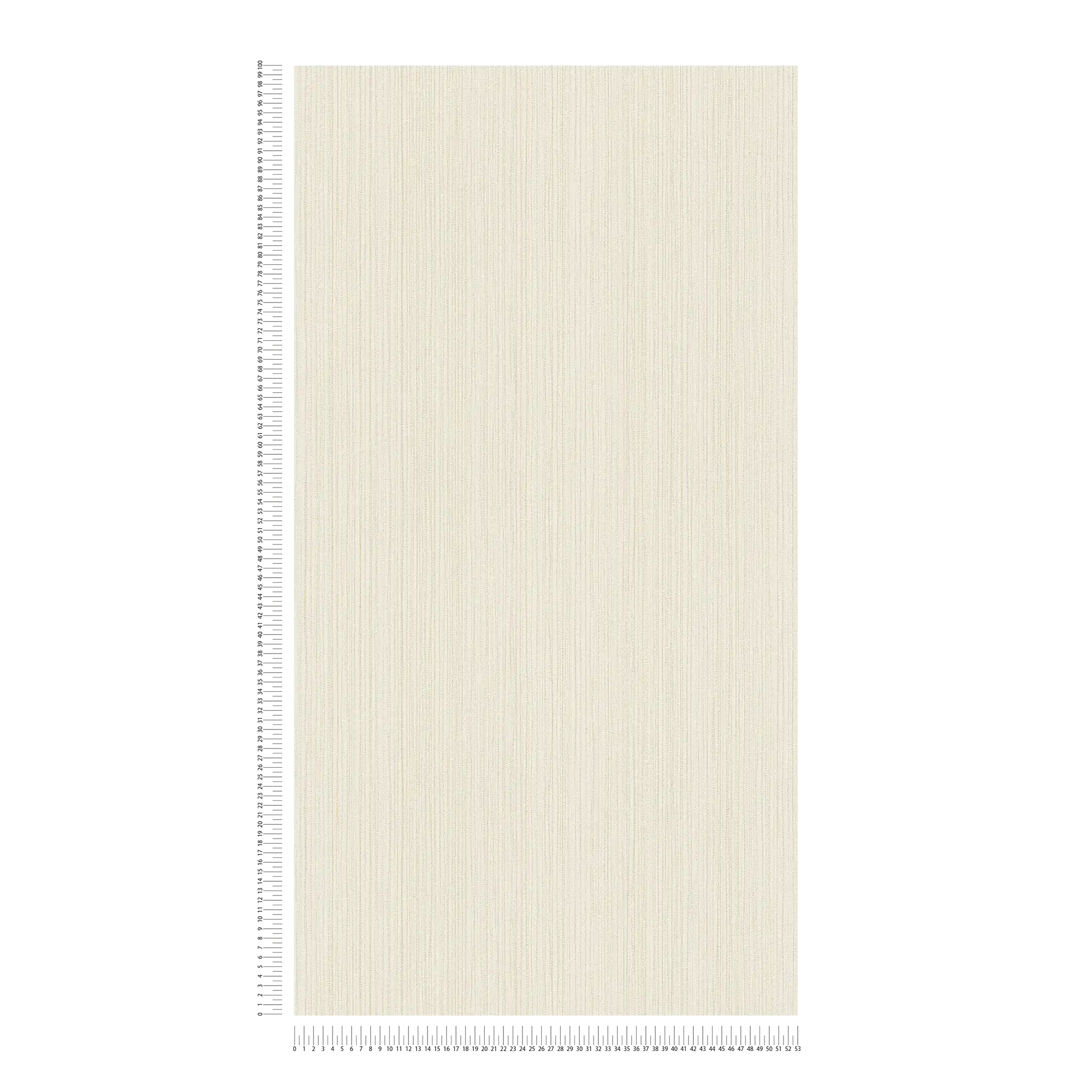             Effen ivoorkleurig behang met lijnstructuur - crème
        