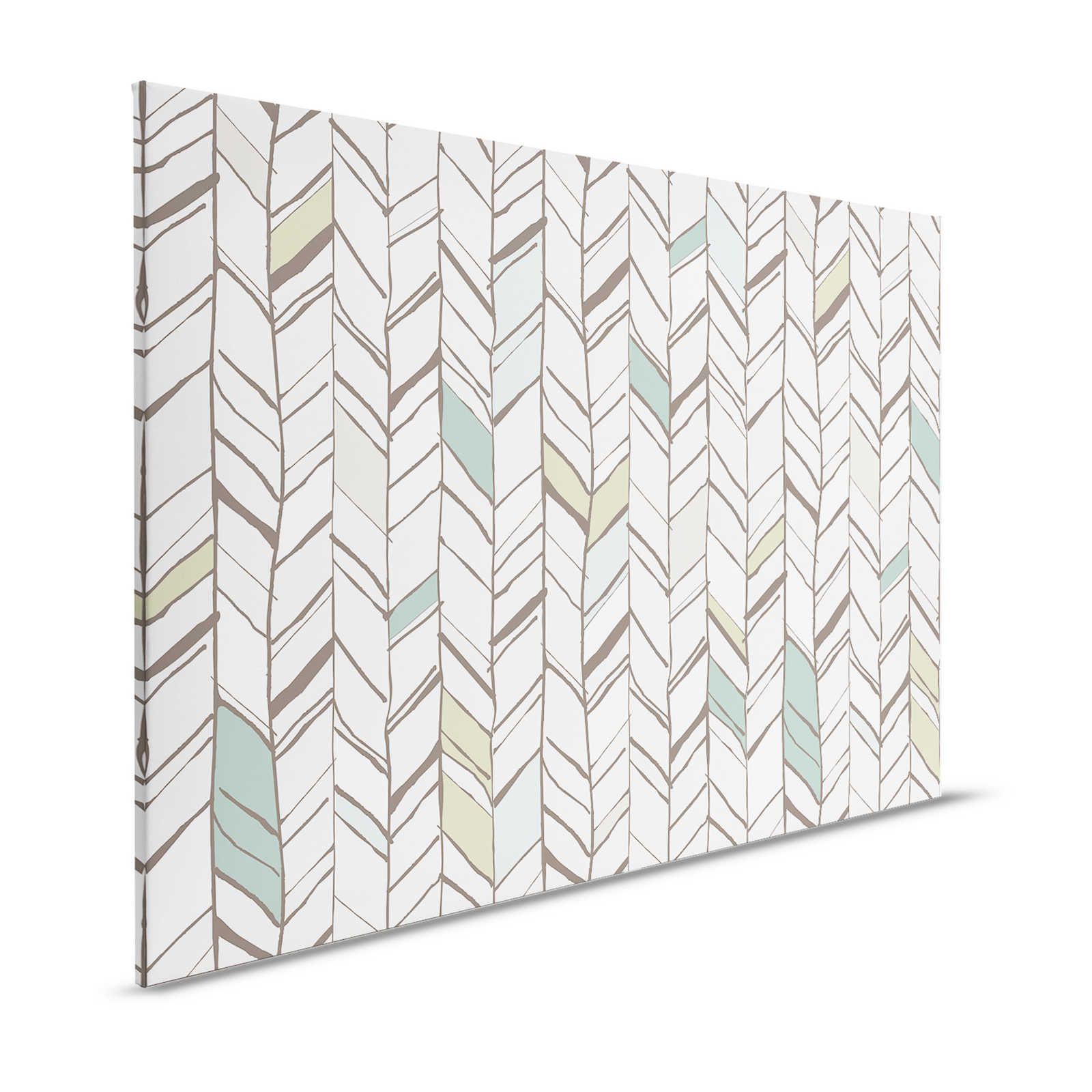 Scandi Style Stripe Pattern Canvas - 120 cm x 80 cm
