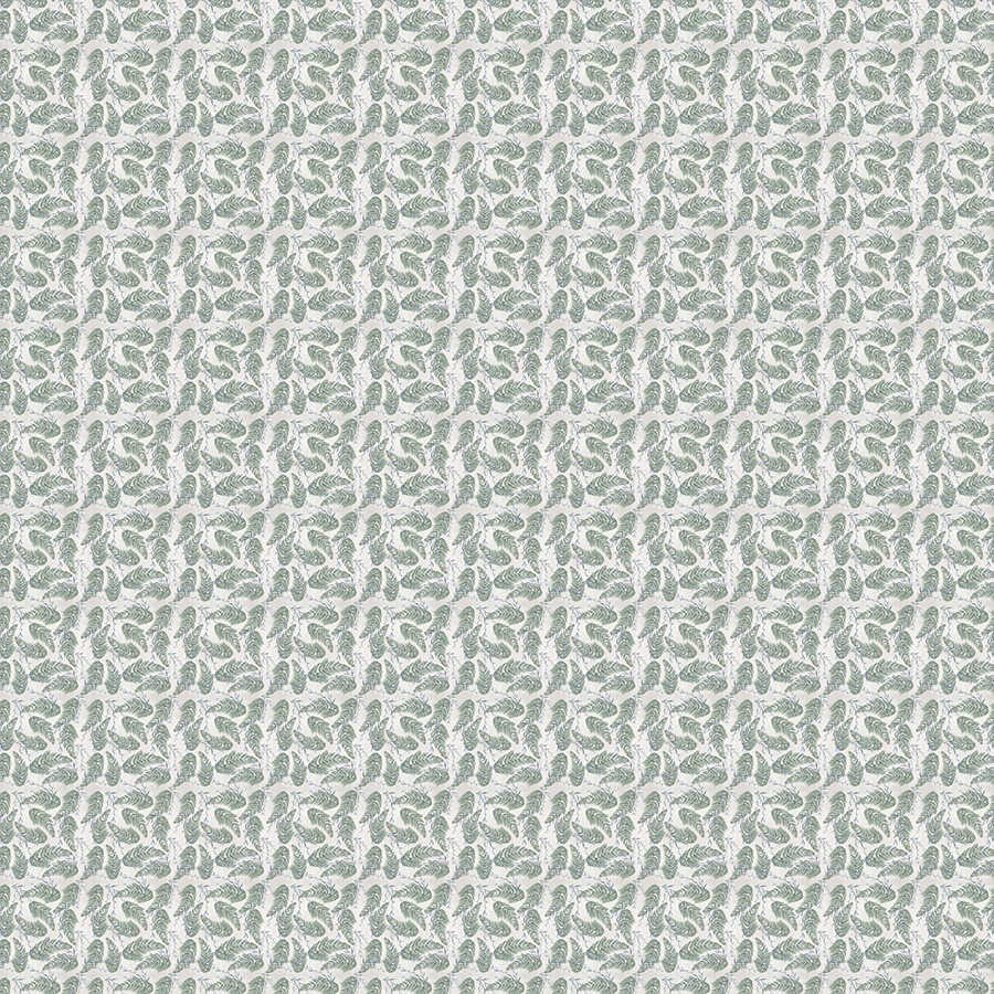Papier peint design à motifs floraux gris et verts sur intissé lisse mat
