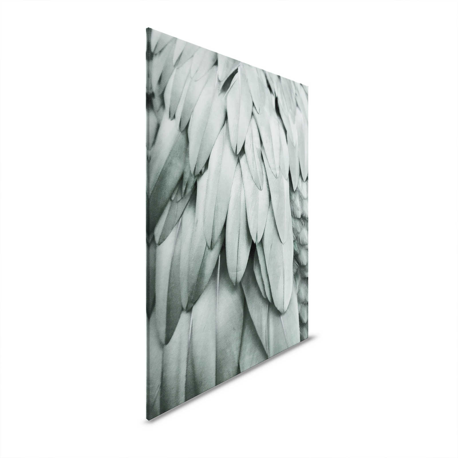 Canvas painting Feather Wings in Water Blue - 1.20 m x 0.80 m
