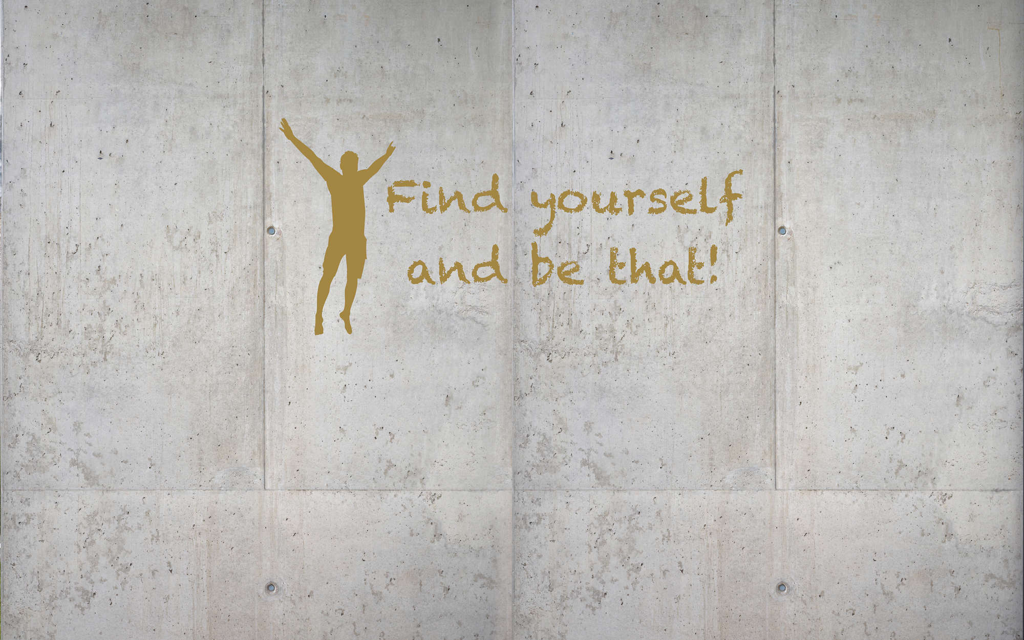             Concrete wall mural with lettering - textured non-woven
        