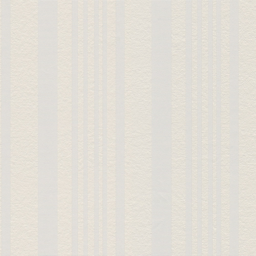             Carta da parati a righe con design a linee strette - bianco
        