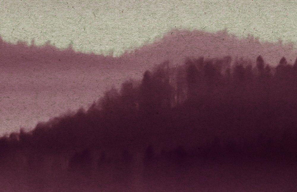             Horizon Panels 2 - Pannello di carta da parati con foto della foresta mistica con texture cartone - Beige, Rosa | Materiali non tessuto liscio perla
        