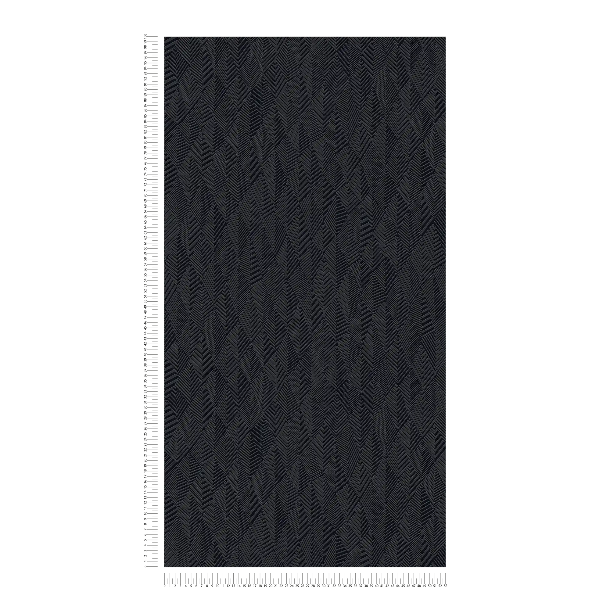             Wallpaper lined textured pattern & gloss finish - Black
        