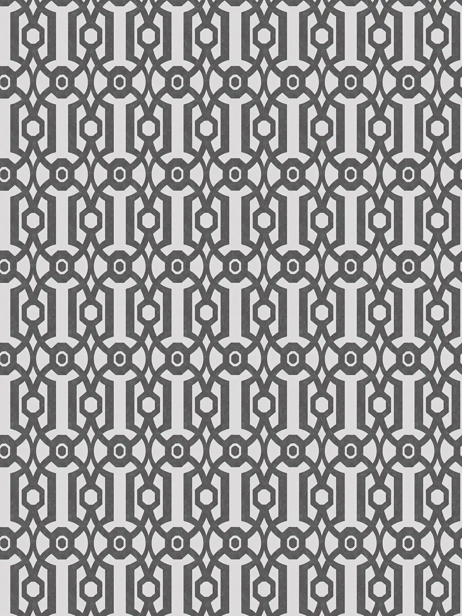 Non-woven wallpaper with graphic pattern modern - black, white
