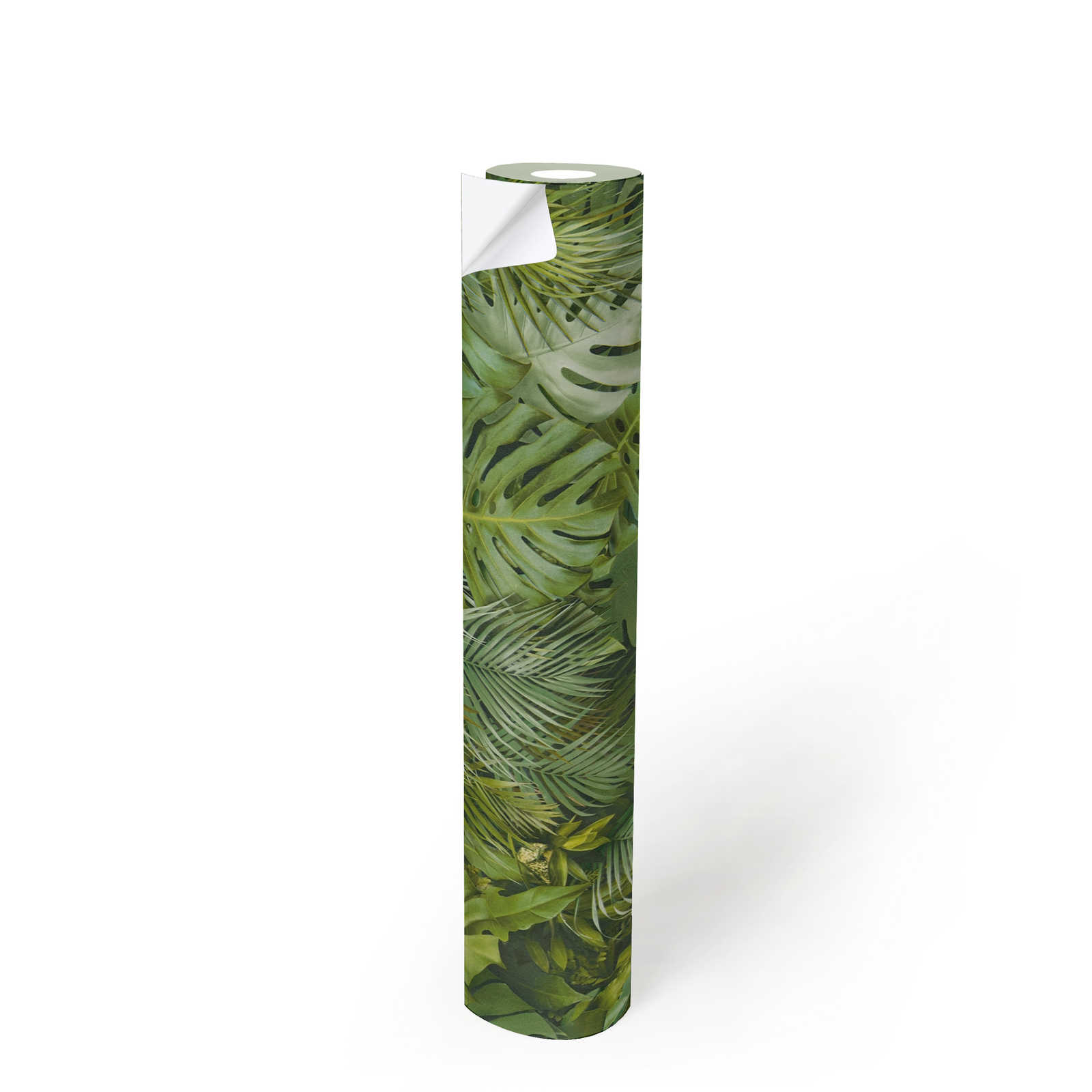             Papier peint adhésif | motif jungle en 3D - vert
        