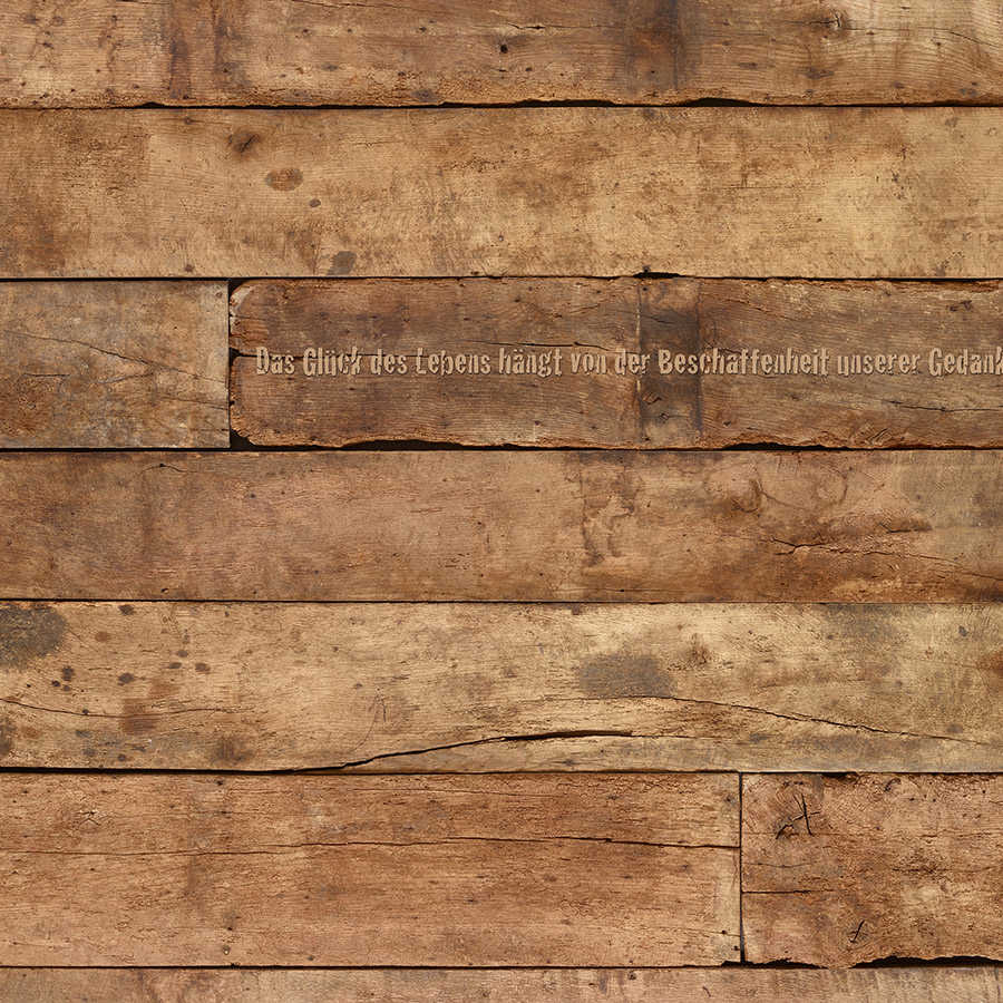 papiers peints à impression numérique Planches de bois avec inscription - intissé structuré
