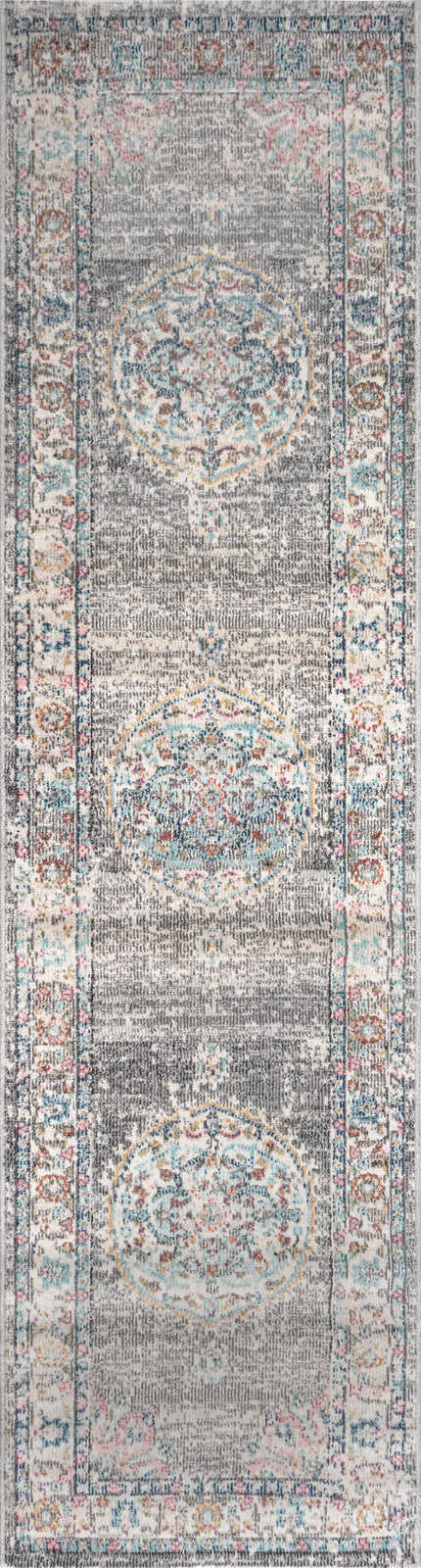             Grijs flatweave tapijt als loper - 300 x 80 cm
        