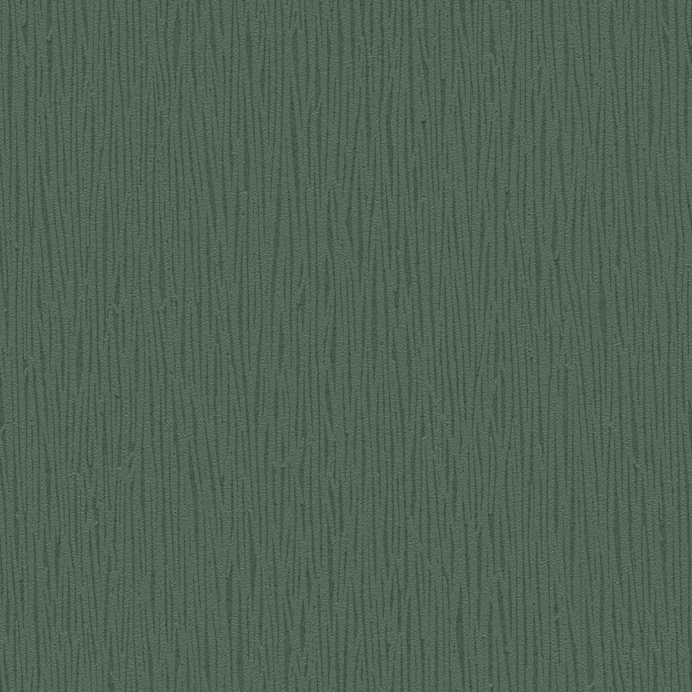             Non-woven wallpaper dark green with natural tone-on-tone texture pattern
        