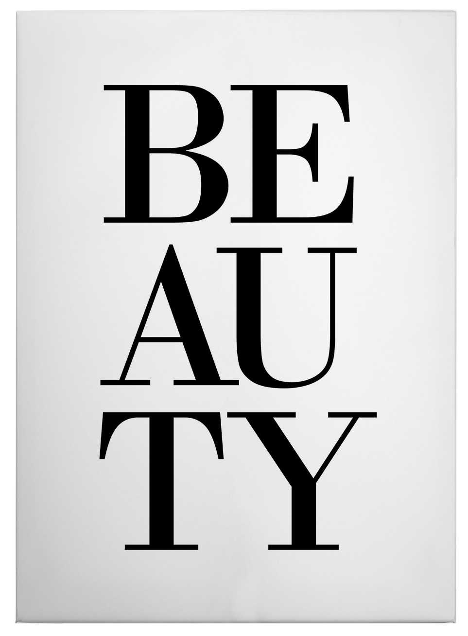             Canvas print saying beauty – black and white
        