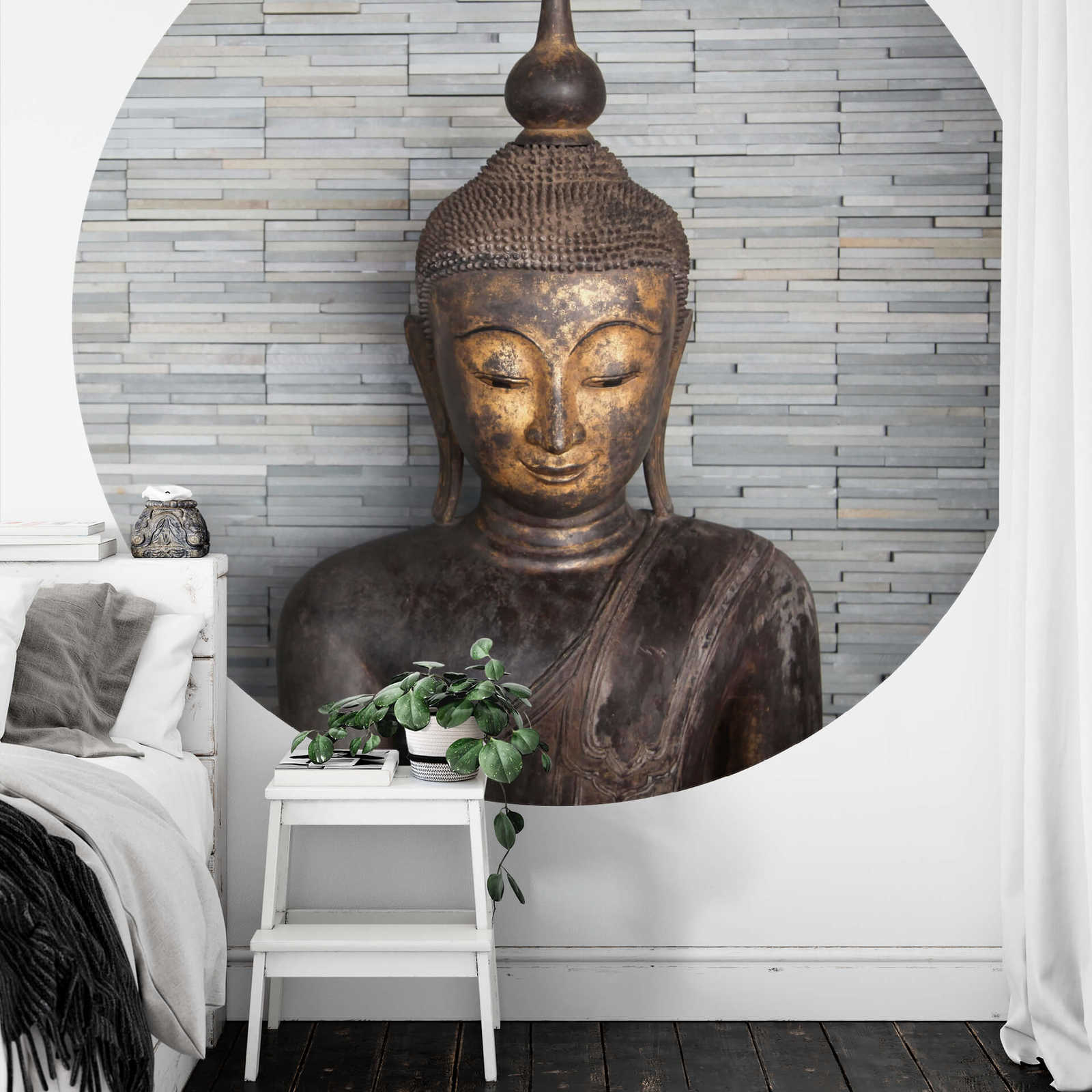             Thai Buddha mural - Brown, Grey
        